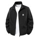 LNHG light luxury high-end brand jacket men's jacket spring and autumn casual sports comfortable loose versatile trendy stand-up collar top Y letter - black spring and autumn thin XL recommended weight 130-145Jin Jin equals 0.5 kg