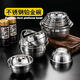 Extra thick double-layered bowl, heat-insulated and anti-scalding stainless steel bowl, household commercial-grade canteen adult instant noodle bowl, children's bowl, double-layered platinum bowl 18cm