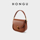 Honggu bag leather shoulder crossbody bag retro saddle bag casual handbag women's bag birthday gift for girlfriend