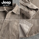 JEEP SPIRIT small amount of custom-woven pure cotton corduroy washed long-sleeved shirt men's American khaki trendy single pocket shirt jacket green 18 M 100-130Jin Jin equals 0.5 kg
