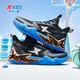 XTEP Children's Devil Boys Breathable Professional Competition Basketball Shoes Black/Prussian Blue 34
