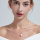 Juke 18K gold freshwater pearl pendant single for women, round, large particles, strong luster, simple and versatile necklace, birthday gift, Aurora 11-12mm