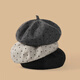 Hat beret for women with large head circumference, fashionable and western-style painter's hat, clouds, retro face, small and versatile, Korean style octagonal hat, gray, high-looking, cute, hearty, fashionable, Korean style, British style pumpkin hat, one size fits all (recommended head circumference 54-58cm)