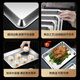 304 stainless steel square baking pan biscuit bread Western pastry baking pan cake roll mold household oven square plate No. 4 32*25*3cm thickened 304 stainless steel