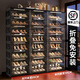 Hualeji installation-free shoe box shoe cabinet folding shoe rack home door shoe storage box one-piece wall artifact transparent plastic black shoe cabinet 2 columns 9 layers 18 grids_can hold 36 pairs of shoes