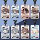 Tarjeta de tarjeta periférica de Wanyang Prisoner Reloj Tarjeta periférica Identidad 5 Conjunto de tarjetas de clip deslizantes Señal de la escuela y tarjeta de acceso al metro Identidad de doble cara 5-S14066 Conjunto de tarjeta + Pulsera blanca