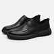 Goldlion men's shoes autumn round toe cowhide business casual leather shoes black men's genuine leather soft sole soft surface dad shoes black slip-on 40