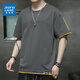 真维斯（Jeanswest）纯棉短袖t恤男潮牌夏季大码胖子宽松薄款半袖打底衫上衣服夏装 102深灰 L