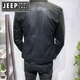 JEEP SPIRIT Jeep Leather Jacket Men's Spring and Autumn New Stand Collar Slim Motorcycle Suit Versatile Men's Leather Jacket Handsome Jacket 8886-Thickness Single Lining Size Small Regular S Suitable for 80-90 Jin Jin equals 0.5 kg Small