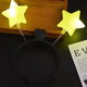 Half a grain of concert yellow five-pointed star love headband fluorescent light-up support headband hairband for men and women props children's performance five-pointed star + love style丨spring headband yellow