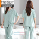 
Modal women's summer pajamas with chest pad pure cotton 2025 new short-sleeved suit thin integrated trousers for outdoor wear 694 meters white cotton cardigan lapel with chest pad XL (165-170): Suitable for 125-140Jin [Jin equals 0.5 kg]
