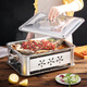 Yongsi grilled fish special baking pan rectangular household stainless steel grilled fish stove commercial charcoal barbecue insulation alcohol grilled fish plate black steel 45*30 pull-out type thickened