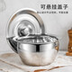 Food grade stainless steel oil basin with lid, household kitchen oil cylinder, commercial lard seasoning basin, oil drum basin set basin, 22cm deep drum type oil basin with lid, set