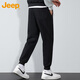 JEEP Casual Pants Men's Autumn and Winter Loose Leg Pants Men's Trendy and Versatile Sports Men's Pants Black XL