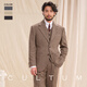 Cultum [Джентльменская броня 50% шерсть] культ ретро легко в состоянии поддерживать костюм широкий костюм на плечах костюма для мужчин коричневые сери