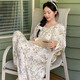 2025 autumn long-sleeved nightgown for women sweet loose princess style pajamas for women long pull-ups can be worn outside home clothes A13064: Mixing Fanhua bra nightgown XL (165-170cm, 120-140Jin[Jin equals 0.5 kg])