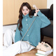 Tangshi 2025 autumn and winter lazy style women's lapel and high collar two-wear cardigan