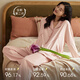 Qiulu Couple Pajamas Women's Comfortable Warm Brushed 25 New Autumn Cardigan Long Sleeve Men's Home Clothes Set Shrimp Pink/Women's S