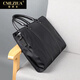 Luo Qiya (cmlziua) men's handbag canvas briefcase lightweight wear-resistant document bag business casual computer bag short-distance business trip men's bag black - can accommodate 15-inch computer 39.5*8.5*28.5cm