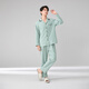 Fenton Pajamas Couple Category A+7A Antibacterial 2025 Autumn New 100% Cotton Striped Cardigan Lounge Wear Set Gray Green-Men's L