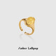 Amber Lollipop Wang Yuwen's same style crystal ring women's open index finger ring anniversary birthday gift for girlfriend and wife