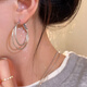 Fan Shengyu Su hoop double hoop large earrings for women 2025 new high-end simple and atmospheric earrings fashionable face-showing small earrings double hoop earrings - silver