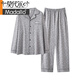 Modal Spring and Automn Cardigan Men's Men's Long à manches pyjamas Coton Coton Summer et Hiver Home Taille pour Usor Usary pour les adolescents omm12014 L (recommandé 100-120jin [Jin est égal à 0,5 kg]))