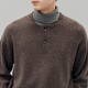 14361436 Woolen kid cashmere 2025 autumn and winter new Henry collar thick and soft men's cashmere sweater brass brown XL
