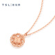 Xie Ruilin (TSL) Fashion Sparkling Gold Series 18K Gold Necklace Round Rose Gold Clavicle Chain Women's BF361 18k Gold Necklace