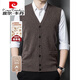 Pierre Cardin pure wool vest men's autumn and winter new middle-aged thickened wool vest cardigan base dad outfit medium gray ZYR1766-1 M 165 recommended 90-115Jin Jin equals 0.5 kg
