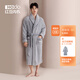 Hodo couple antistatic nightgown for women, coral velvet long pajamas, pajamas, thickened flannel warm home wear bathrobe for men, men's moon rock gray XL (175) men