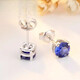 Juke quality tanzanite earrings sapphire women's Japanese and Korean inlaid colored gemstone earrings silver plated 18k gold