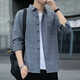 Septwolves Plaid-Hemd Herren-Langarmfrühling und Herbst Revers Loose Casual Jacket Thin K12109 Khaki 4xl