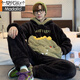 
Modal men's pajamas men's coral velvet winter student cartoon loose winter flannel thickened plush home clothing set *ZS*9904 [Double-sided plush set] M small (75-95Jin [Jin equals 0.5 kg])