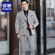 ROMON double-breasted suit suit men's fashion versatile business slim wedding groomsmen dress two-piece suit jacket dark gray two-piece suit + trousers 2XL 135-150Jin Jin equals 0.5 kg