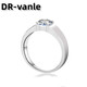 DR platinum men's moissanite ring pt950 diamond ring smooth wedding ring proposal engagement ring Valentine's Day gift 1 carat D-E color/extreme white gift box + certificate PT950 live mouth (size adjustable)
