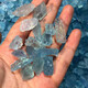 Jiaye quality aquamarine rough stone Tanzania 15-25mm high ice penetration pendant ore specimen blue water ice penetration blue 5g pack
