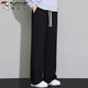 Woodpecker (TUCANO) pants men's autumn casual pants men's loose straight wide leg trendy versatile sports pants men's black XL