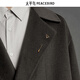 PEACEBIRD Men's Gray Suit Collar Coat Men's Winter Casual Long Woolen Coat Jacket Men Gray 1 2XL