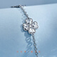 Hi Diamond PT950 platinum crushed ice four-leaf clover bracelet double-sided wearable platinum bracelet for girls birthday gift, platinum about 7.58g