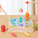 SANGTY children's fishing magnetic toys early education games intelligence boys and girls magnetic set three-dimensional fish box wooden fishing and catching insects game (solid wood thickness)
