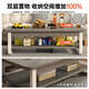 Coffee table, living room, home, small apartment, rental house, double-layer dining table, simple and simple new style sofa tea table, bold and thick, warm white 100CM