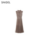 SNIDEL2025秋冬新品优雅荷叶边纯色收腰小飞袖连衣裙SWFO254287 粉米色 L （2）