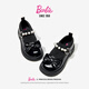 Barbie Girls Campus Black Leather Shoes Spring and Autumn Girls Soft Sole Small Leather Shoes Little Girls Princess Shoes DA6917 Black 31