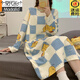 MODAL 2025 NOUVELLE NIGHNGOWN POUR LES FEMMES CARRIONS DE LA LONGE MIDE LONGNE LORD PAJAMAS OBT-JEE RHEUR HOME Spring and Automne 16857 M