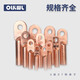 OLKWL (Wali) DT copper nose Class A thickened terminal wire copper wire nose cable head copper natural color connector 50 square copper wire ear pickling DT-50 (2 pieces)