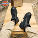 Dickies Botas Martin para hombre Botas de moda para hombre Botas cómodas para exteriores Botas de cuero Botas de trabajo de estilo británico para hombre Negro 43