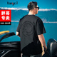 Tanye large size men's T-shirt men's fat men's T-shirt summer cotton tops fat brother loose plus fat personality embossed short-sleeved men t22127 black 4XL recommended 205-215Jin Jin is equal to 0.5 kg