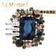La Martina Austrian crystal brooch high-end women's high-end light luxury elegant collar pin 2025 corsage birthday gift elegant blue