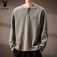 Playboy (PLAYBOY) American retro sweatshirt men's autumn new trendy brand Henry collar loose textured long-sleeved T-shirt grass green M _ Recommended 86-100Jin Jin equals 0.5 kg